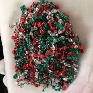 Festive Red, Green, and Silver Jingle Bell Garland